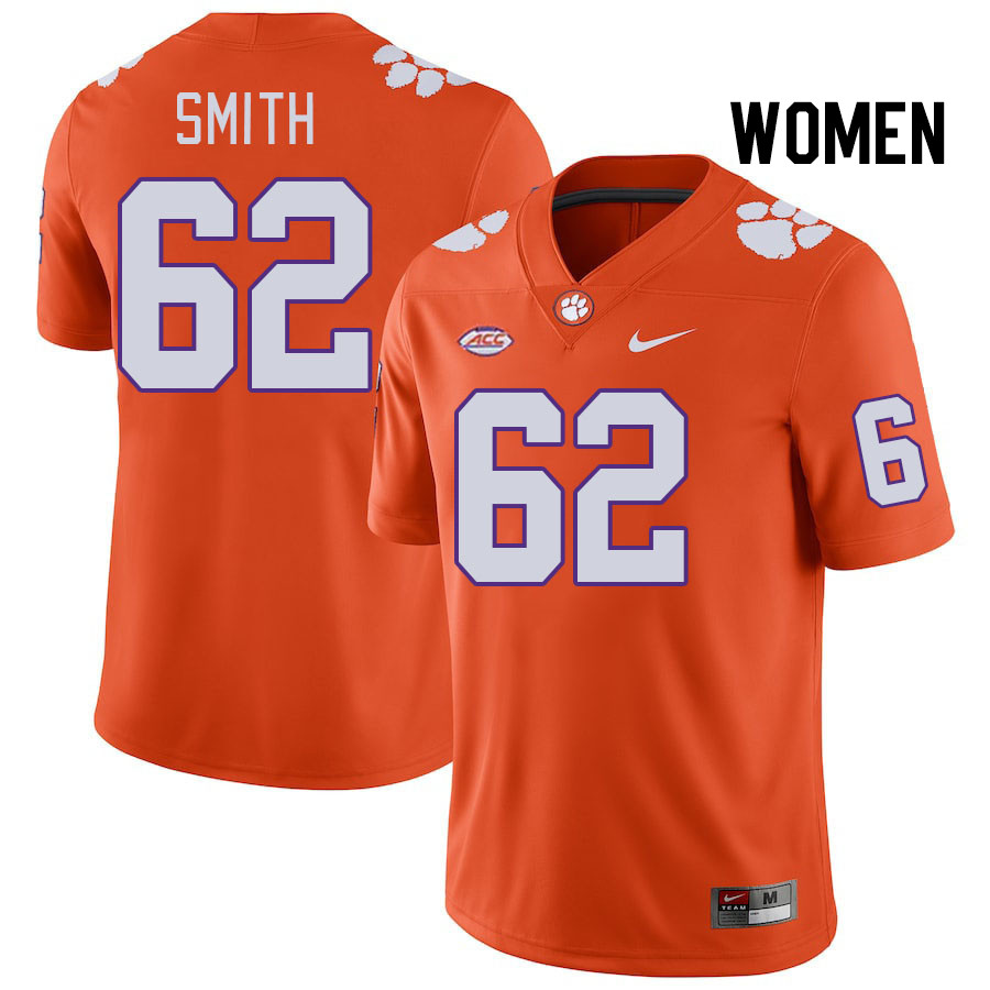 Women's Clemson Tigers Bryce Smith #62 College Orange NCAA Authentic Football Stitched Jersey 23DU30TK